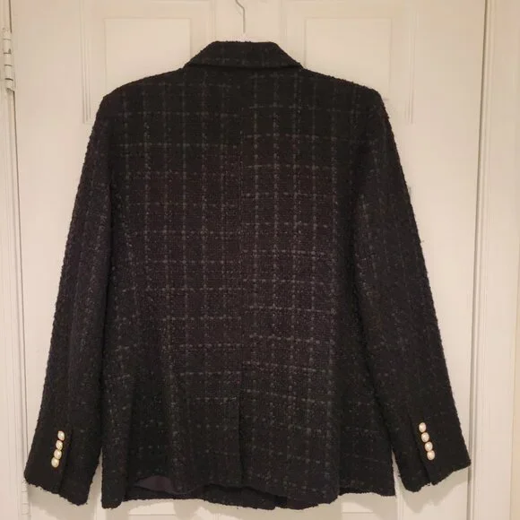 ANN TAYLOR TWEED DOUBLE-BREADTED BLAZER SZ 10 - Picture 12 of 14